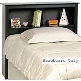 Prepac Sonoma Black Twin Storage Headboard