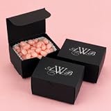 Personalized Black Wedding Favor Boxes Set of 25