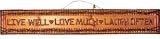 Hand-Crafted Live Well - Love Much - Laugh Often With Red Hearts Plaque Sign And A Rustic Wood Log Twig Branch Look (Wonderful Words For Your Home Or Cabin) (Made Of Wood) 45