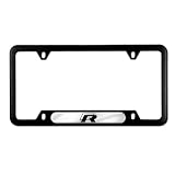 Genuine Volkswagen R-Line License Plate Frame - Stainless Steel with Black Finish by Volkswagen