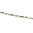 14K Yellow Gold Tanzanite, Diamond and Black Opal Inlay Bracelet