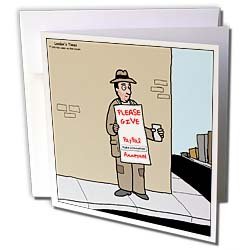 Londons Times Miscellaneous Funny Cartoons - PayPal Donation - Greeting Cards-6 Greeting Cards with envelopes