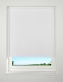 WHITE Blackout Thermal Roller Blind 91cm x 160cm, cut to size, with FREE CORD SAFETY HOOK