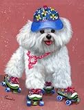 Bichon on Skates - Girls Do It Better - Garden Flag 11x15 - 2 Ply By Suzanne Renaud