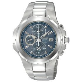 Seiko #SNAD51 Men's Stainless Steel Coutura Chronograph Alarm Watch