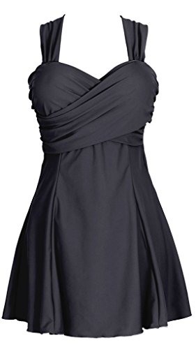 Women's Elegant Crossover Bathing suit Plus Size Swimdress One Piece Swimsuit