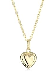 Disney "Princess" Girls 10k Heart Pendant Necklace and Gold Filled Chain