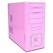 Raidmax Corporate Series O2 302 - Mid tower - ATX - power supply - pink - USB/Audio