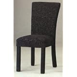 Contemporary Curved Back Parson Dining Chair Chairs in Black Tapestry Patterned Fabric... by visiondecor Furniture