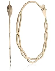 Melissa Joy Manning "MJM Classic" 14k Gold Twisted Oval Hoop Earrings