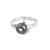 Bague en Perle naturelle & Zirconium Taille r�glable