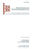 Historical Studies in the Physical and Biological Sciences