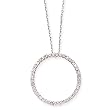 14k White Gold & Diamond Circle Pendant (0.50ctw)