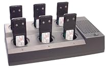 Hitech 6-Bank Smart Battery Charger for Motorola 2-Way Radios GP-300 & 6 of HNN9628A Motorola Equivalent Battery Packs