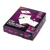 Avery 74461 Flexible 2-1/4x3-1/2 laser/ink jet badges, 104 white inserts/100 clip holders