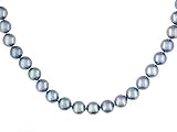 14KT 6MM ROUND BLUE CULTURED AKOYA PEARL NECKLACE