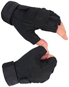 Golden Polymerization SWAT Fighting Half-Finger Gloves, Blackhawk Tactical Fingerless Gloves For Airsoft Hunting Riding Cycling,Black
