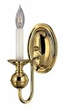 Hinkley 5120PB, Virginian Candle Wall Sconce Lighting, 1 Light, 60 Total Watts, Brass