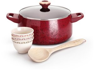 Paula Deen 5-pc. Nonstick Signature Porcelain Soup and Stew Set - Red. product image
