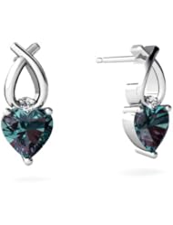 Created Alexandrite 14kt White Gold Earrings