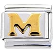 Gold Puffy Letter M Italian Charm
