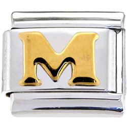 Buy GOLD PUFFY Letter M Italian Charm by Body Candy