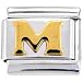 Gold Puffy Letter M Italian Charm