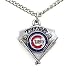 Chicago Cubs Chain Necklace & Enameled Pewter Pendant - MLB Baseball Fan Shop Sports Team Merchandise