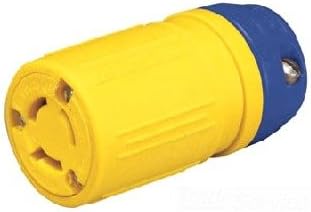 Ericson 1610-C Connector, Perma-Link, NEMA 5-15R, 2 Pole/3 Wire Straight Blade, 15 Amp, 125V, 1 Phase, Safety Yellow