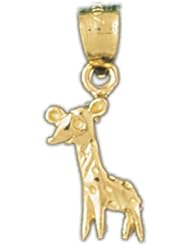 Dazzlers Solid 14k Gold Giraffe Charm Pendant Available in three colors from jewelsberry (weights: 1.3 grams only)