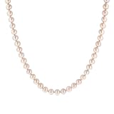14k Yellow Gold 8.5-9mm Pink Freshwater Cultured AA Quality Pearl Necklace, 60"