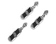Sterling Silver Marcasite Pendant and Earring Set with Black Onyx