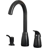 Price Pfister T526-5BK Contempra Black Sprayer & Body With Black Soap Dispenser, Black