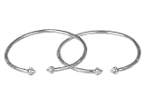 Pointy Bulb .925 Sterling Silver West Indian Bangles (Pair)