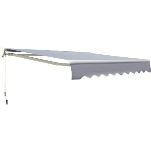 Roll Out Awning With Rain Guard, Cool Gray, 12-Foot