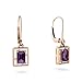14k Rose Gold Emerald-cut Genuine Amethyst title=