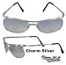 Elvis Presley Charm Sunglasses Chrome Wire Frame Blue Tint Lense Officially L...