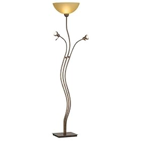 Bronze And Beige With Side Lights Torchiere Floor Lamp