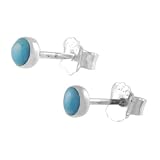 Sterling Silver Turquoise Color Stud Earrings