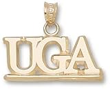 Georgia Bulldogs UGA with Bar 9/16 Pendant - 14KT Gold Jewelry