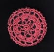 Coral Floral Crocheted Hair Bun Cover- LARGE