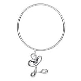 Sterling Silver L Initial Drop Stack Band Ring Size 8