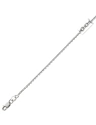 Silver with Rhodium Finish 2.3mm wide Diamond Cut Cable Chain with Lobster Clasp