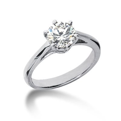 Best Price 14K White Gold Solitaire Engagement Ring with Loose Diamond (1.02ctw, E color, SI2 clarity)