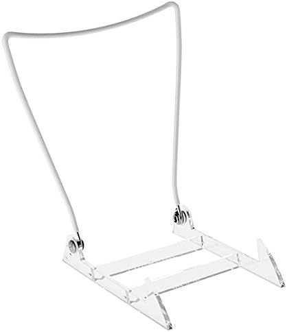GIBSON HOLDERS 5PL Adjustable Wire & Acrylic Easel, 5.5" W x 7" H with 4.5" Ledge, White/Clear, Pack of 3
