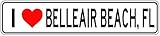 I Love BELLEAIR BEACH, FLORIDA - City State Heart Aluminum Sign - 6 x 24 Inches