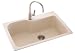 Swanstone KSSB-3322 Large Single Bowl Kitchen Sink, Tahiti White