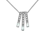 9ct White Gold Blue Topaz & Diamond Necklace