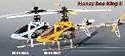 2007 New Esky 6 CH Honey Bee King 2 CCPM 3D Aerobatic Radio Remote Control Electric RC Helicopter RTF (White)