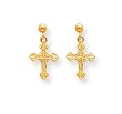14k Polished Patterned crossangle Post Earrings